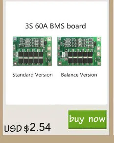 3S 60A BMS board/ Li-ion 12.6V 18650 BMS PCM battery protection board for li-ion battery with Balance