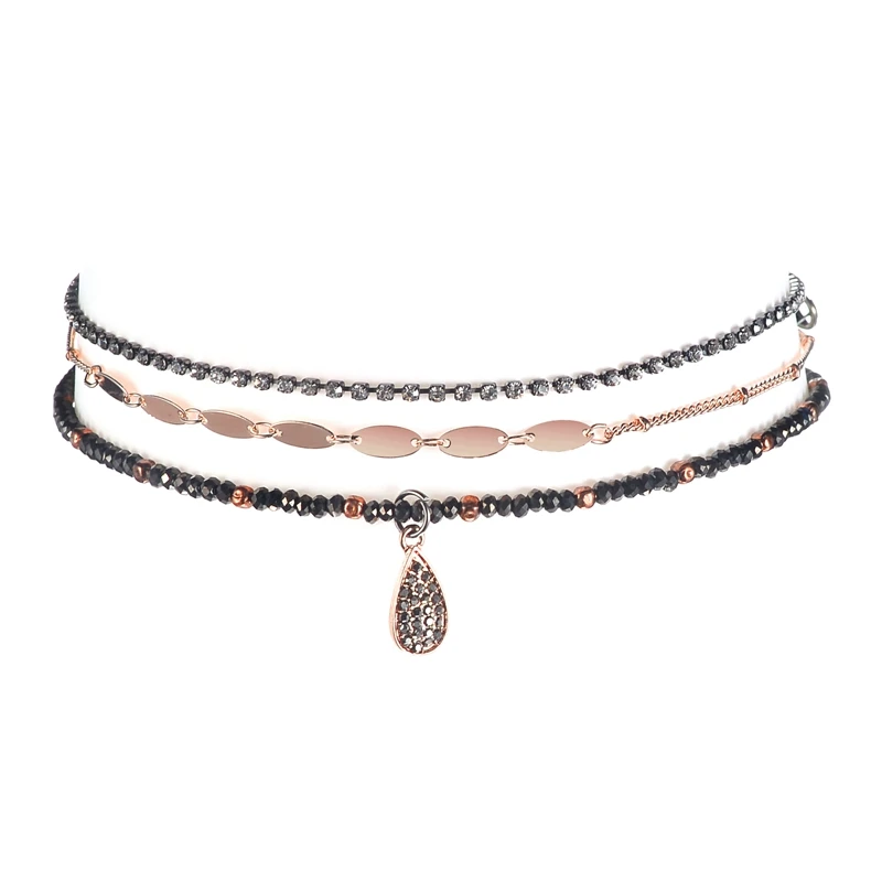 DANZE модные женские бусы цепочка чокер кристалл капли воды ожерелье и кулоны