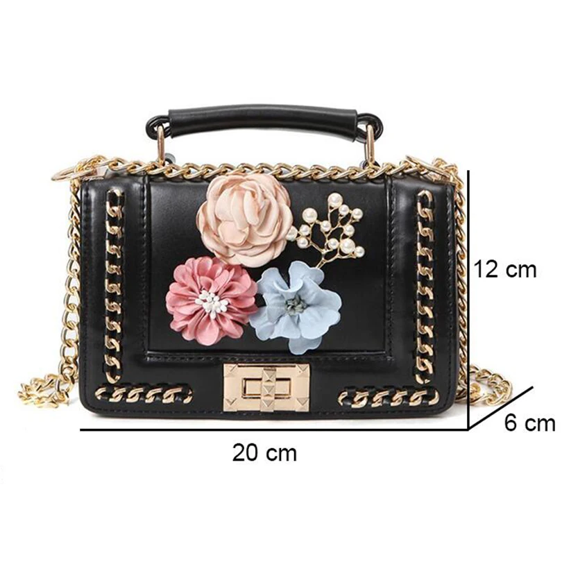 

Handbags for Women 2018 Flower Beading Design PU leather Messenger Bag Luxury Female Handbag Crossbody Bag Bolsa Feminina GTS01A