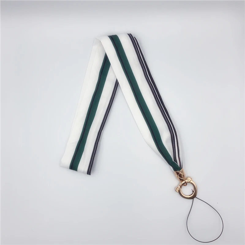 Female Fashion Silk Lanyard Wide Neck Fresh Fabric Neck Straps For Keys ID Card Gym Phone Straps USB Badge Holder DIY Hang Rope