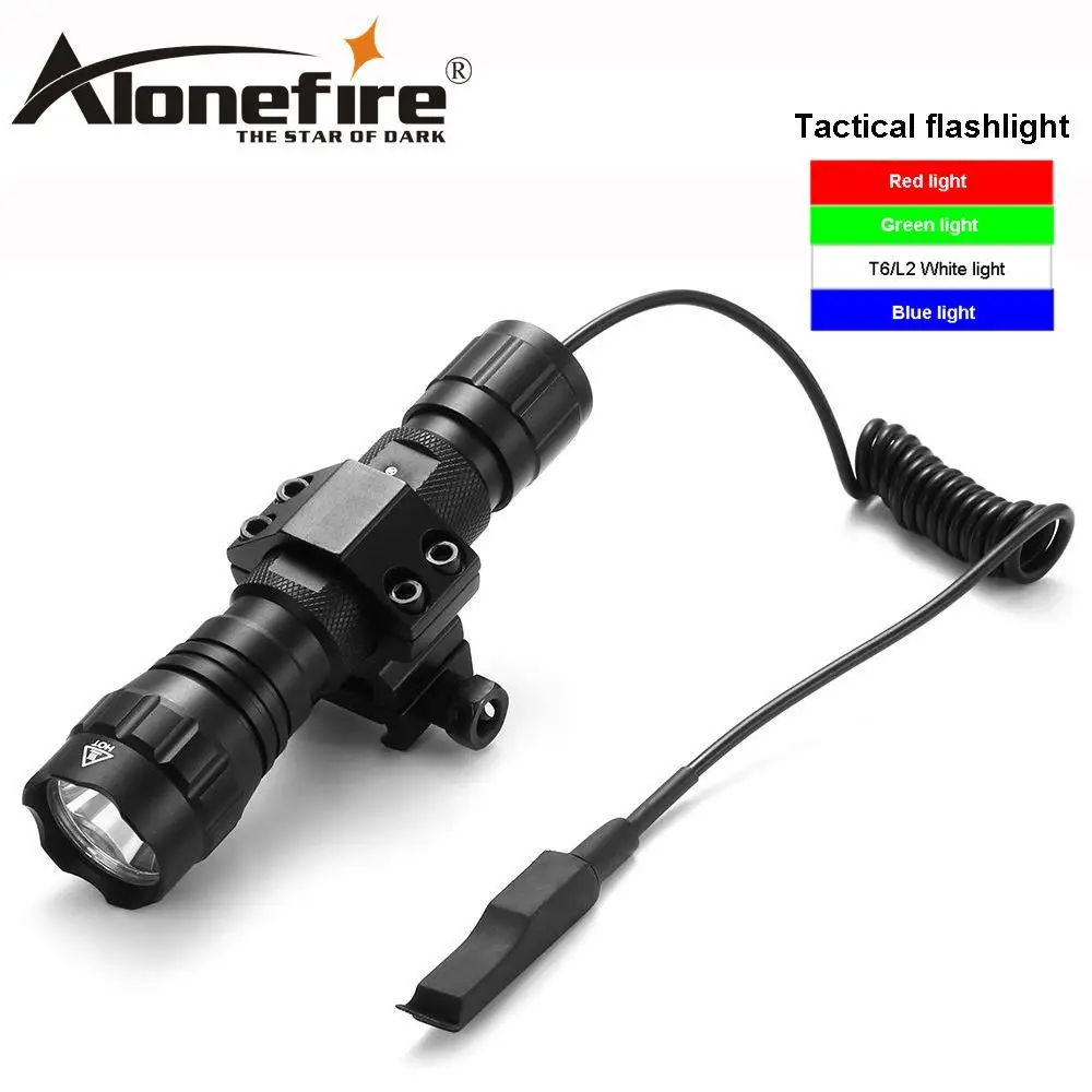 Тактический фонарик AloneFire 501Bs белый/зеленый/красный/синий светодиодный фонарь