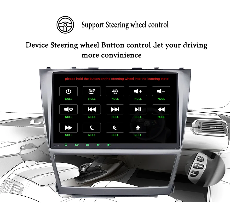 IPS 2Din Android 10 0 автомобильный DVD для TOYOTA CAMRY AURION v40 2007 2011 авто радио с google play карта Gps