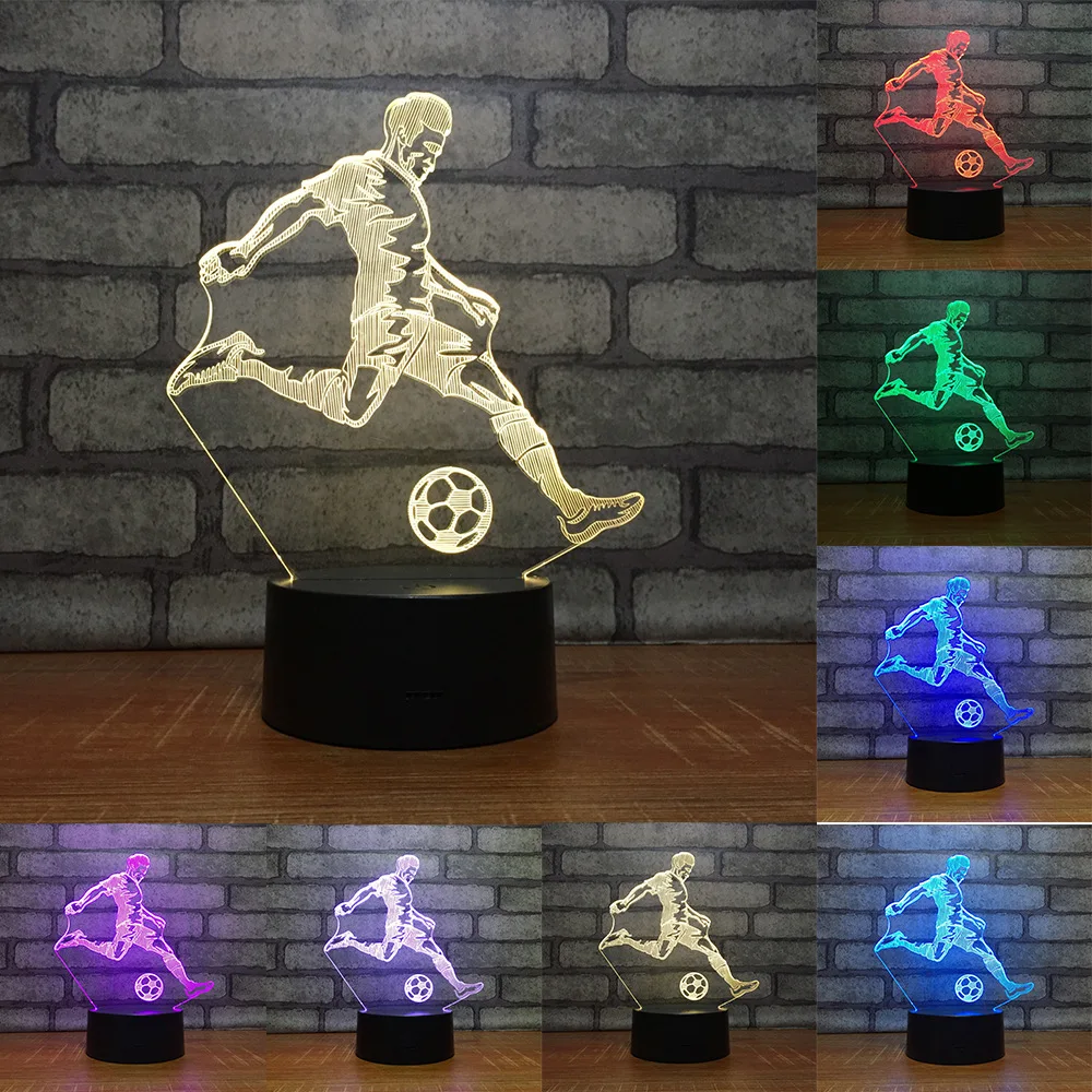 

Sports Fans Gifts Football Basketball Volleyball 7 Colors Change Bedroom Sleep Lighting Table Lamp Led Nightlight Usb Home Decor
