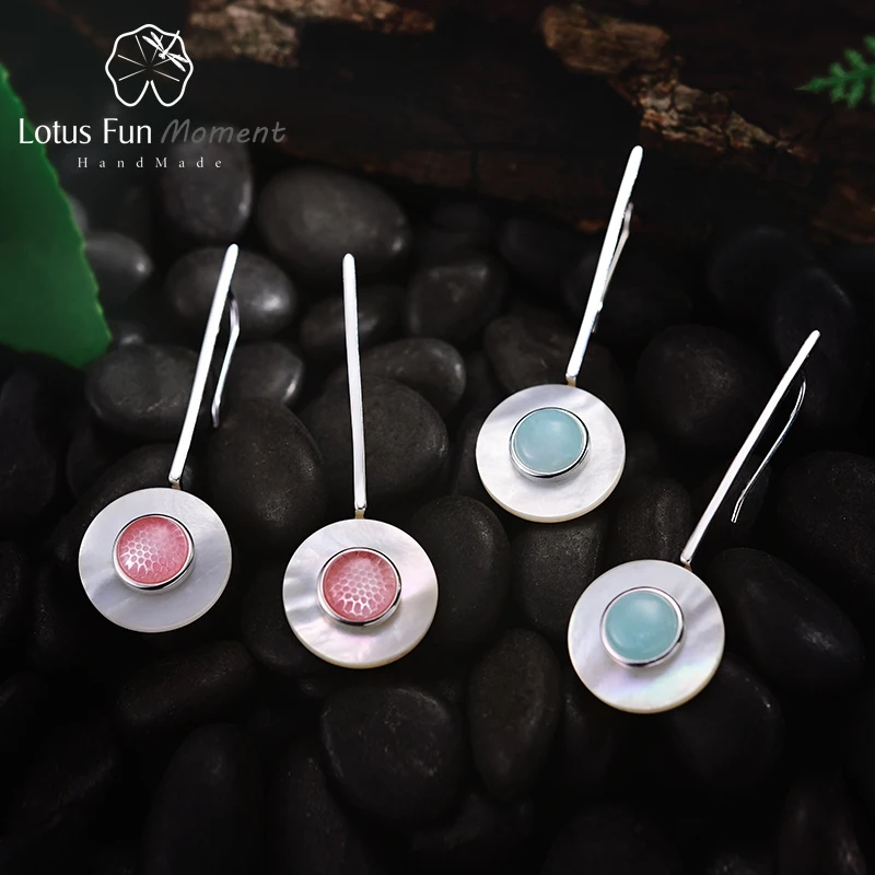

Lotus Fun Moment Real 925 Sterling Silver You Are My Planet Creative Design Handmade Fashion Jewelry Drop Earrings for Women