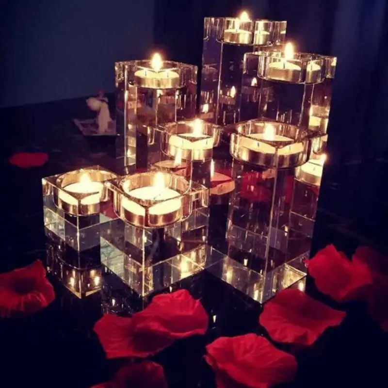 Квадратный белый Хрустальный религиозный Подсвечник Подсвечники Tealight для дома