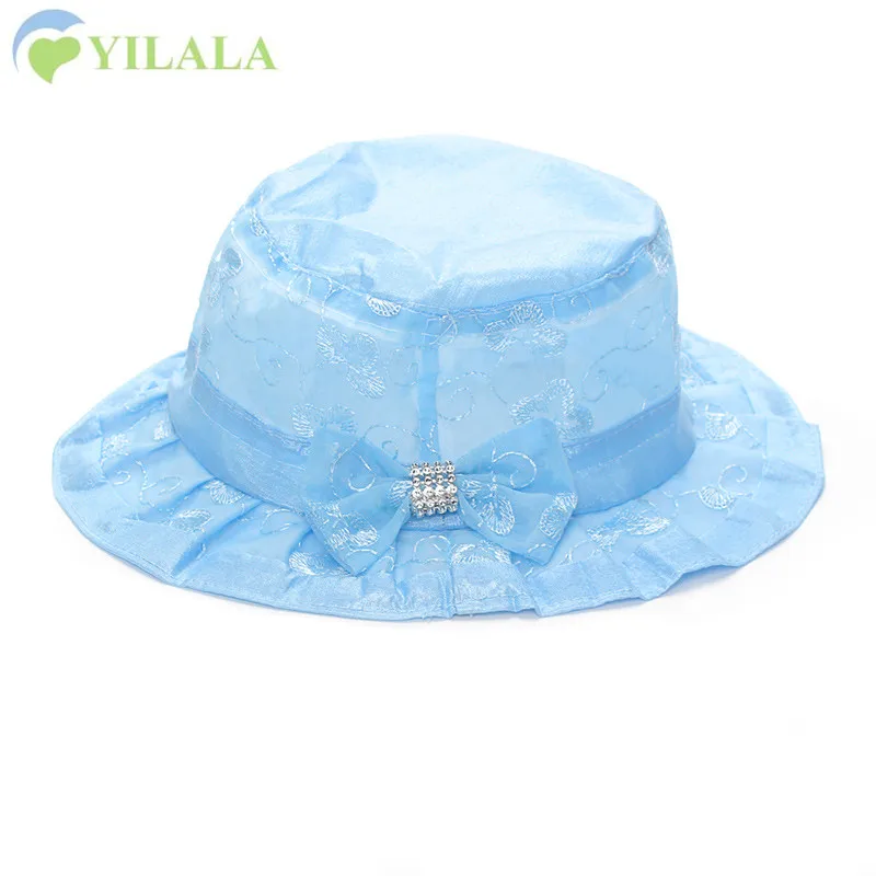 Милая шляпа с бантом для маленьких девочек Панама летняя солнцезащитная Кепка