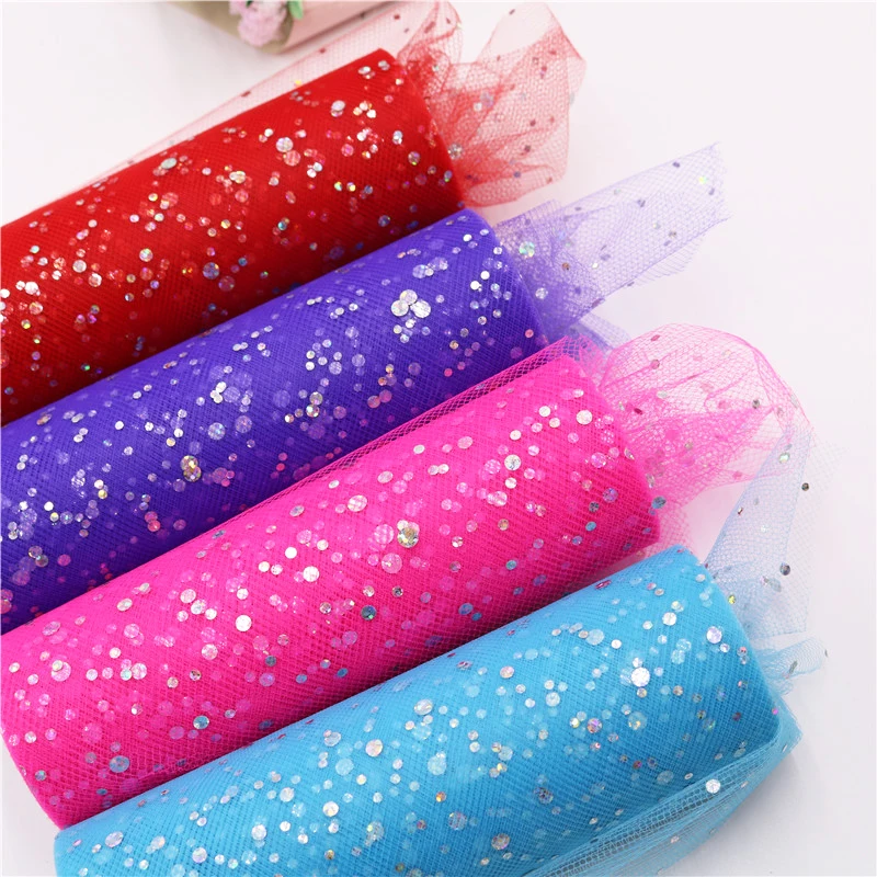 Блестящий тюль в горошек рулон сетчатая ткань рандомный декор для романтической