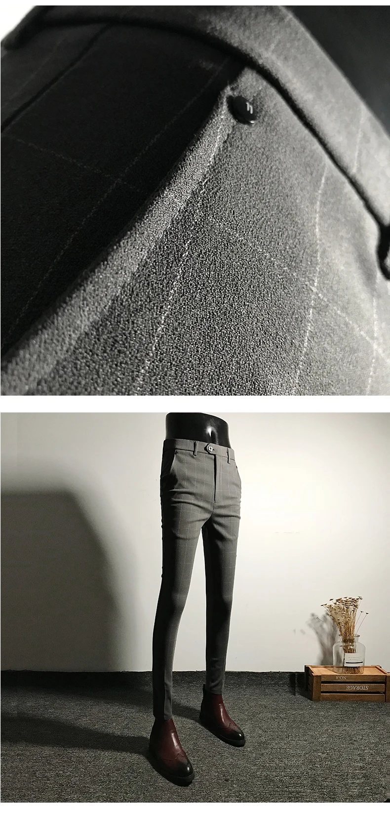 Helisopus платье брюки для мужчин сплошной цвет Slim Fit Мужской Social Бизнес повседневные обтягивающие брюки