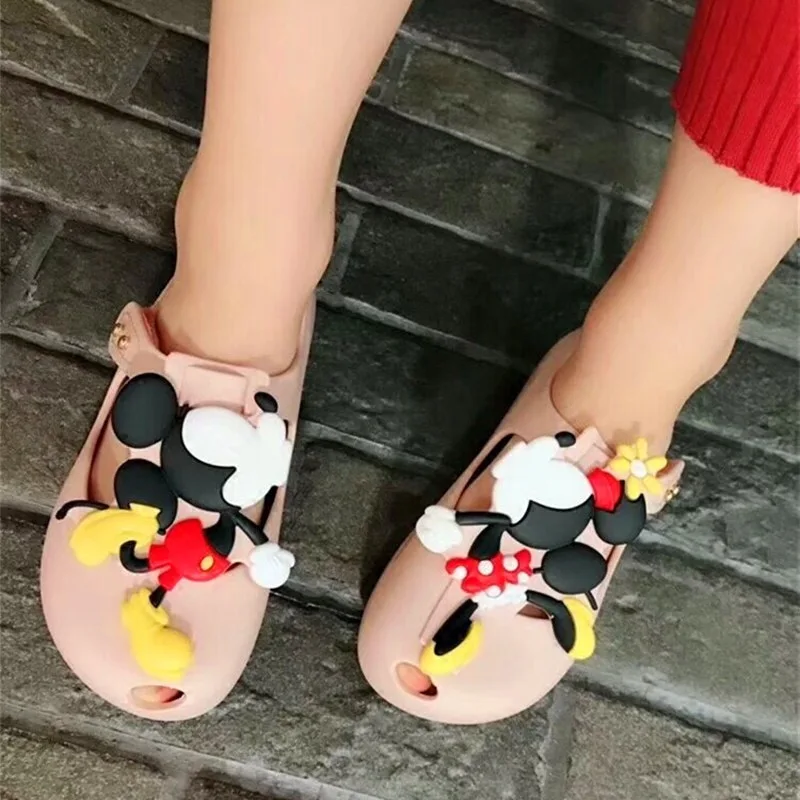 Melissa 2019 Sumeer прозрачные сандалии для девочек с Микки Маусом двойные детские