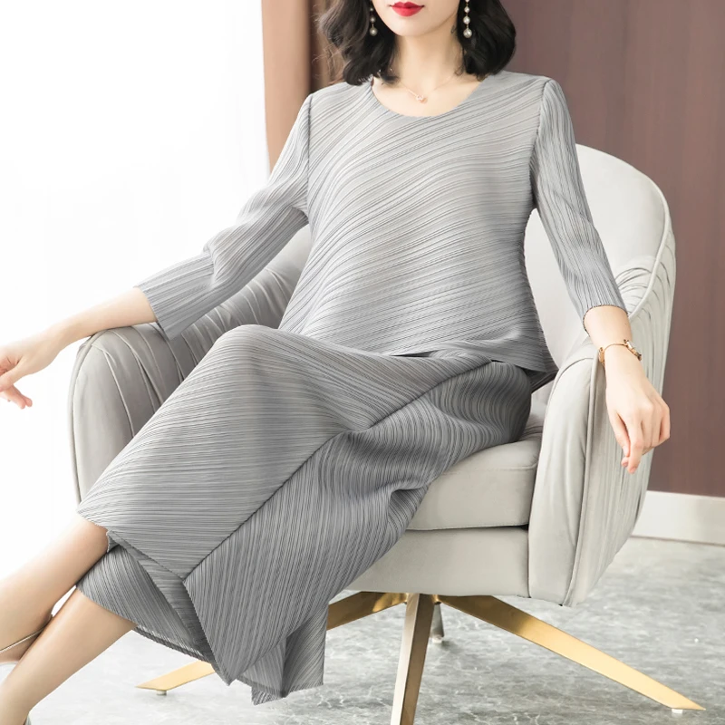 Changpleat 2019 новые весенние женские комплекты Miyak плиссированные Модные свободные