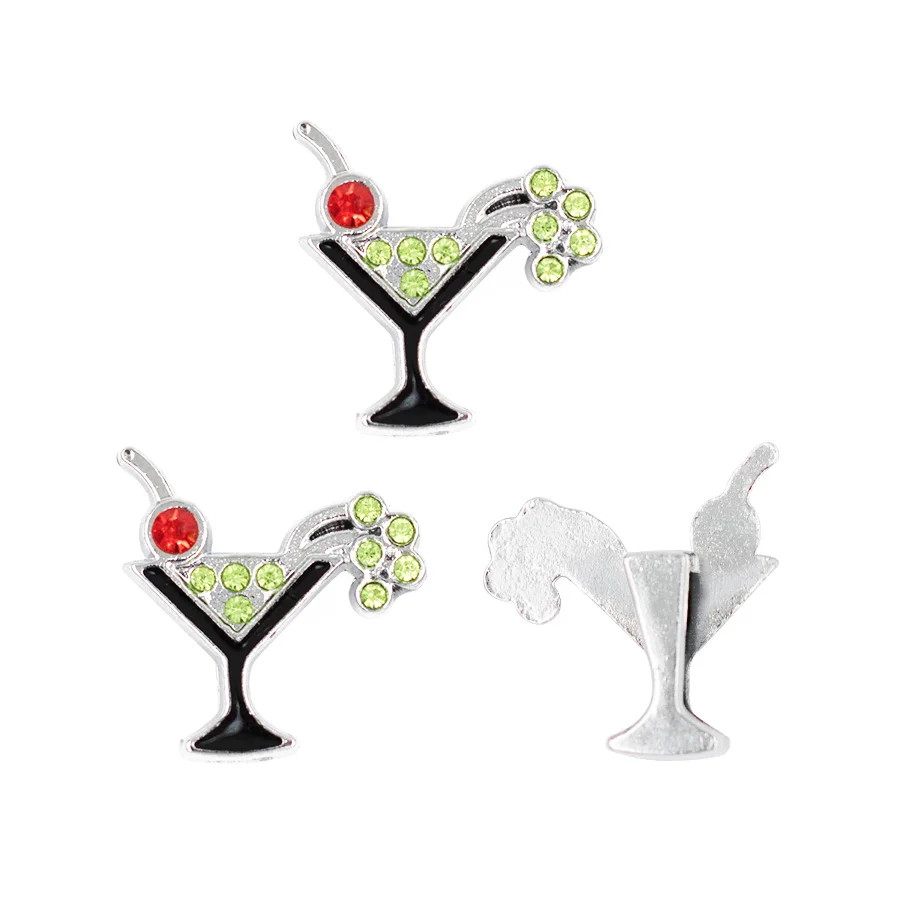 (20 50)PCS/lot 10MM Rhinestones Cocktail Slide Charms DIY Alloy Accessories Fit For 10mm Leather Wristband Bracelet Keychains | Украшения и