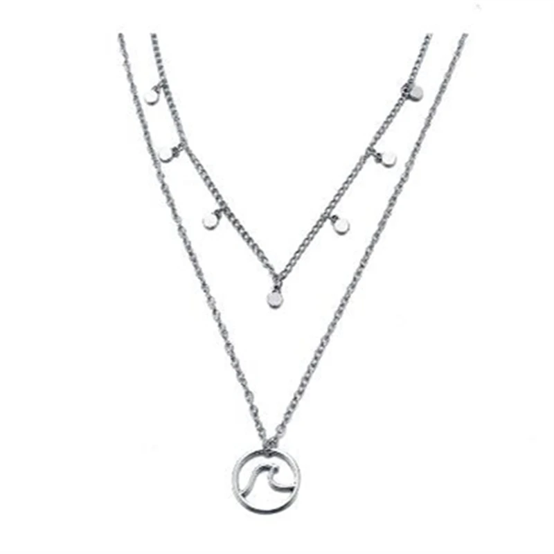 Богемное многослойное колье ожерелье с волной и блестками для женщин