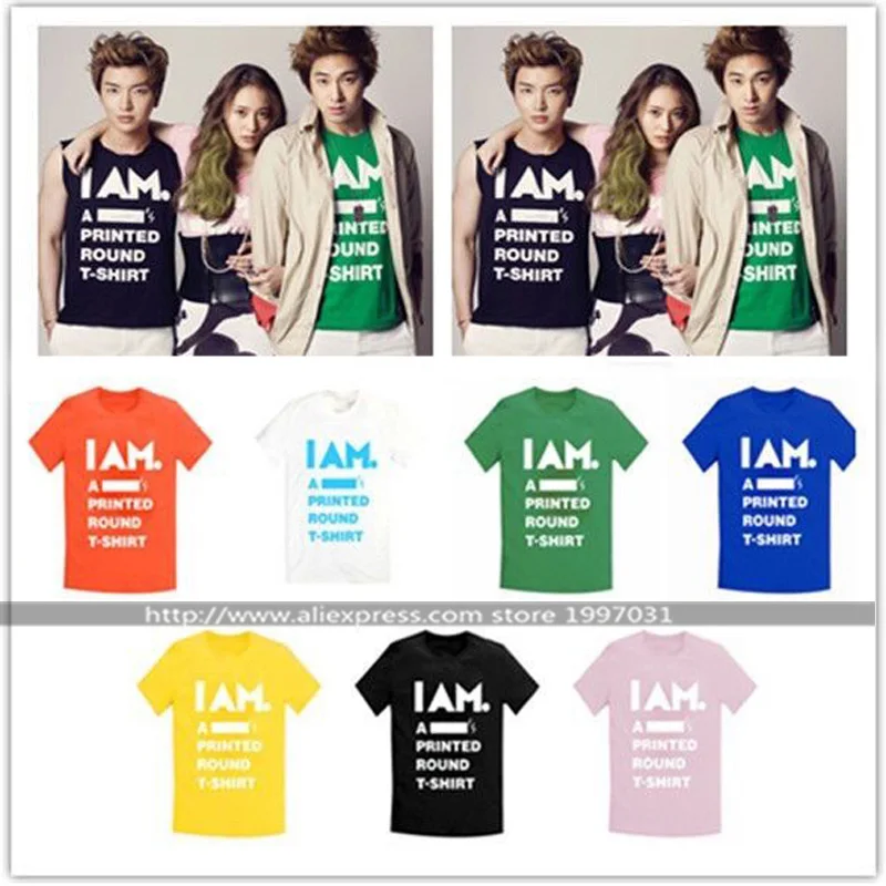 KPOP SM TOWN I AM SUPER JOUNIR TVXQ EXO Fx SHINEE Girl футболка с коротким рукавом в том же стиле | Мужская