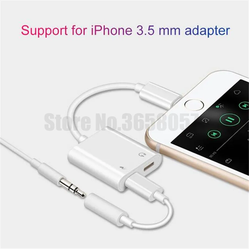 200 шт. двойной аудиоадаптер для зарядки iPhone 7 8 X Поддержка IOS 11 адаптер наушников