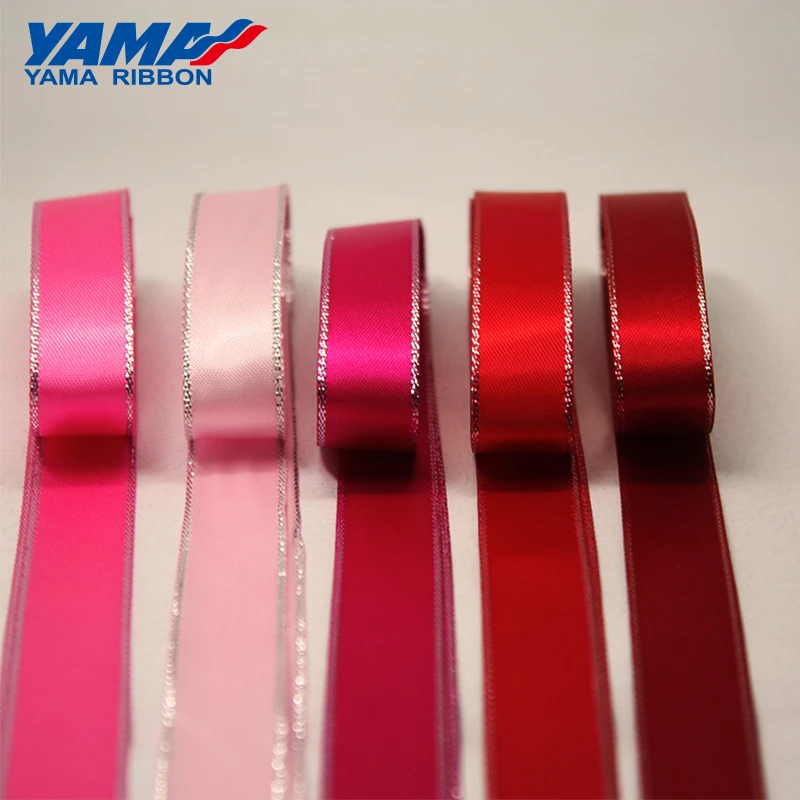 Атласная лента YAMA Silver Edge 0 25 1 5 дюйма 6 9 16 22 38 мм 100 ярдов/партия аксессуары для