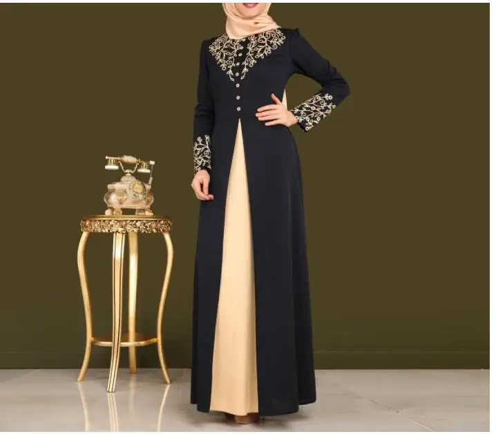 Женское платье-Кафтан Abaya в Дубае элегантное платье с цветочным принтом и