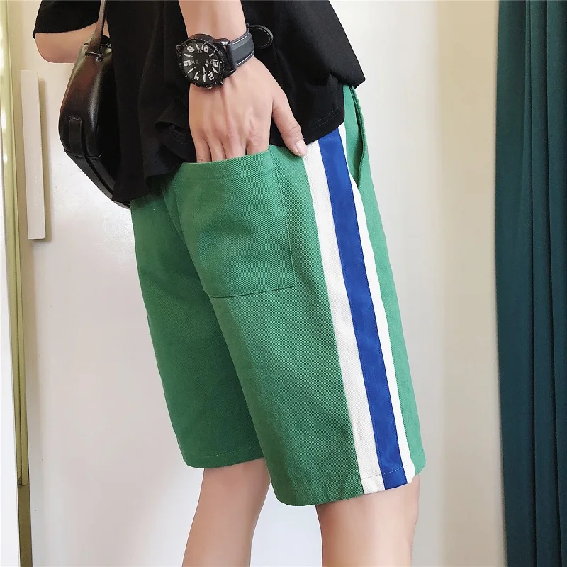 

Men's straight shorts summer loose men's casual shorts color matching slim casual shorts casual jogging large size S-5XL