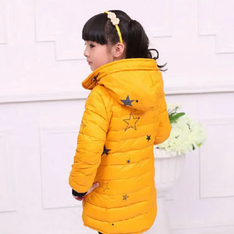 2016 Зимняя одежда для девочек длинный пуховик Толстая куртка детская