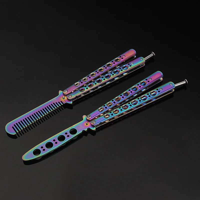 Гребень с бабочкой нож бабочка нержавеющая сталь тренировочный складной гребень