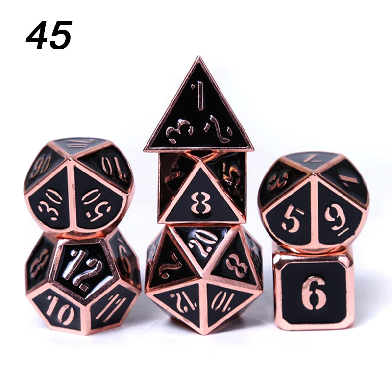 Chengshuo игральные кости DND Металл РГП набор многогранных Подземелья и Драконы d20 10 8 12 настольная игра цинковый сплав Серебристые цифровые кубики узор - Цвет: 45