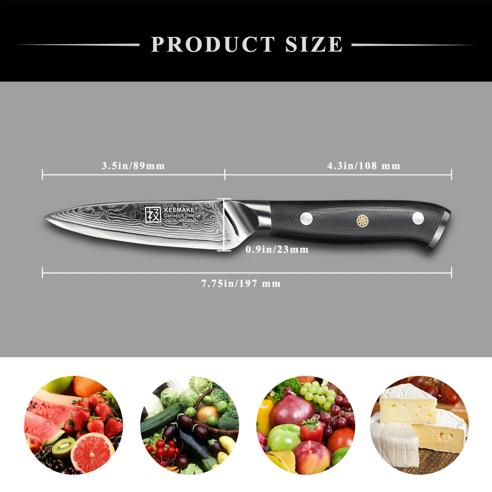 KEEMAKE 8 шт. набор кухонных ножей шеф-повара утилита Santoku стейк ножи дамаск VG10 стальное ядро острое лезвие G10 Ручка режущие инструменты