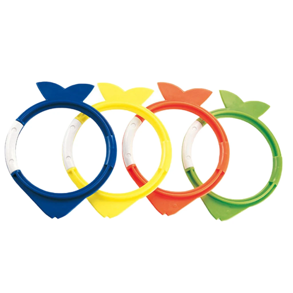 4 PCS Swimming Diving Toys Pool Fun Rings for Kids Game Set in Total Ring Fish Shaped Water Sport Swim | Спорт и развлечения