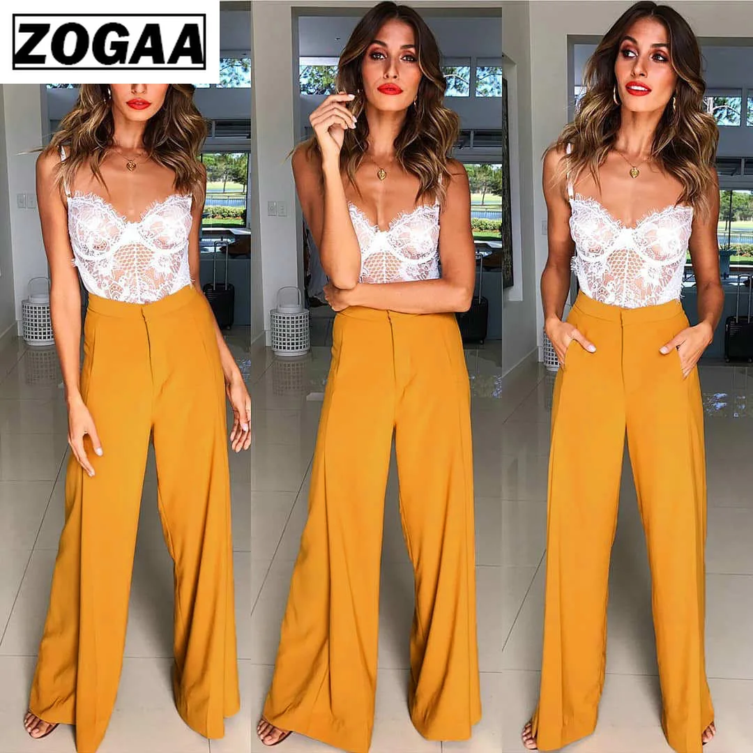 Женские широкие брюки белый желтый спортивный костюм укороченные с высокой