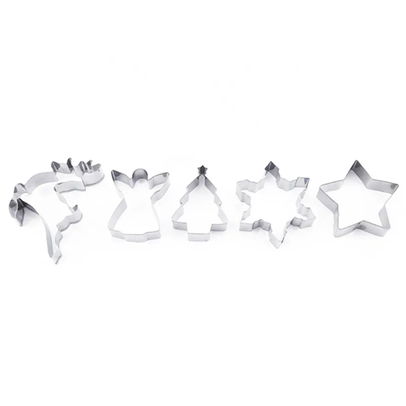 5 шт./компл. Нержавеющая сталь Рождественские Формы для пирожных звезда Лось