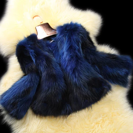 blue Шуба из натурального меха енота, женская куртка из меха енота, зимние меховые жилеты, цветные меховые, F552 - Цвет: blue