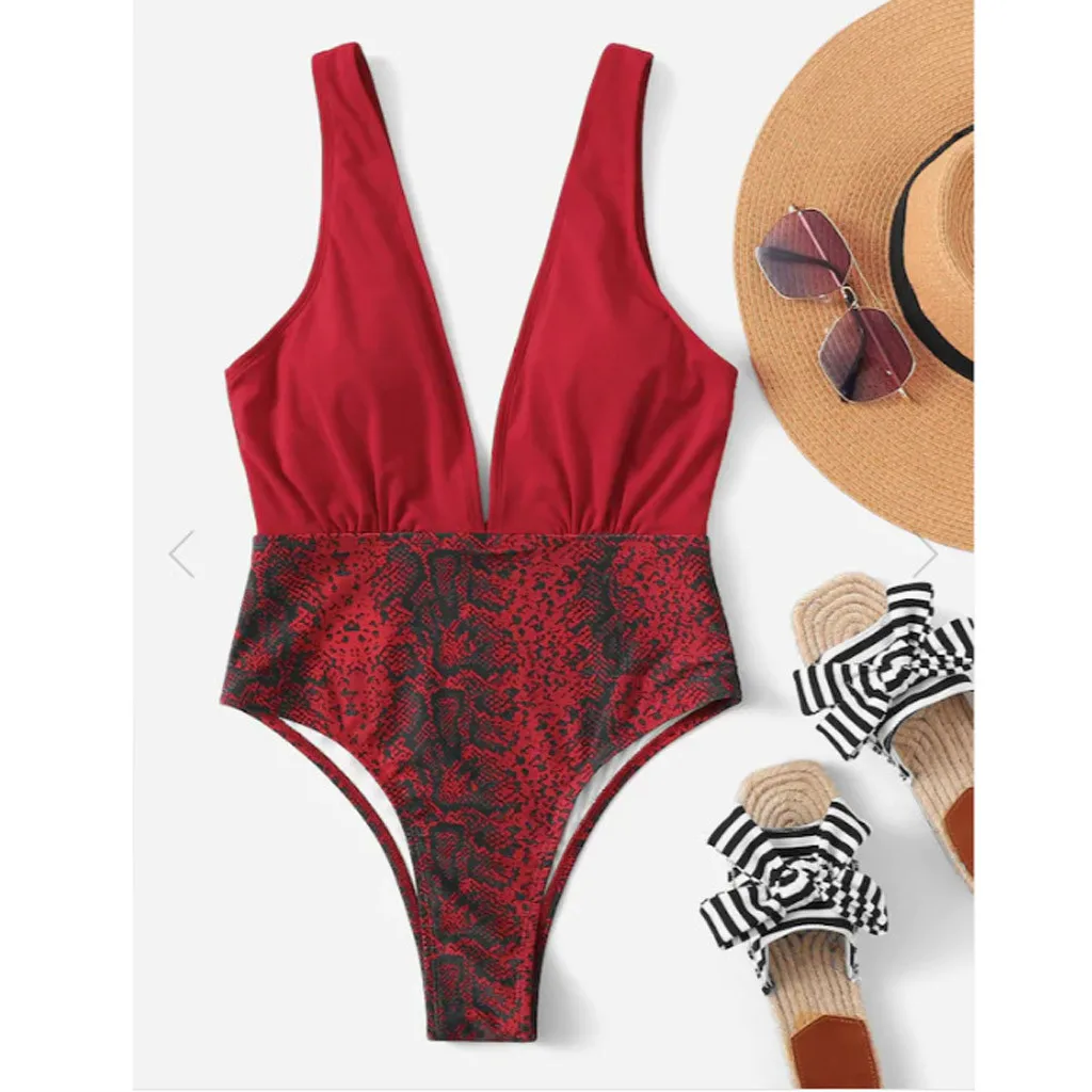 Женский купальник с открытой спиной SAGACEPatchwork Раздельный бразильский пуш ап лето