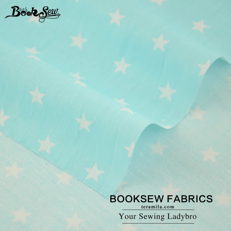 Тканевая ткань для шитья Booksew зеленый цвет звездные узоры 100% хлопчатобумажная