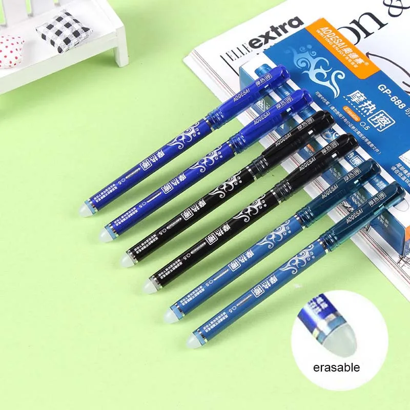 Специальная 12 шт./лот стираемая ручка синяя черная чернильная Волшебная 0 5