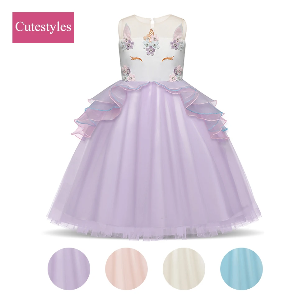 Платья-пачки Cutestyles для девочек платье в виде единорога Детский костюм