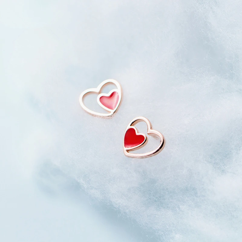 Модные серьги-гвоздики TOYOOSKY из стерлингового серебра цвета розового золота с