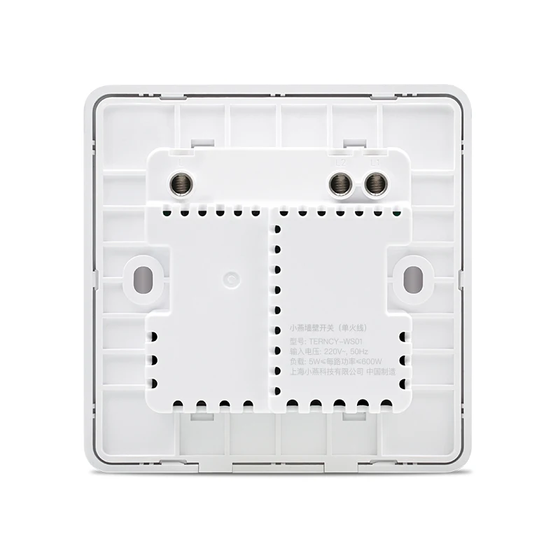 2 Gang Настенный светильник Zigbee Terncy с одной линией L, переключатель включения/выключения, 1~ 3 банды, TERNCY-WS01, поддержка Apple HomeKit(необходимо работать с шлюзом - Комплект: 2 Gang