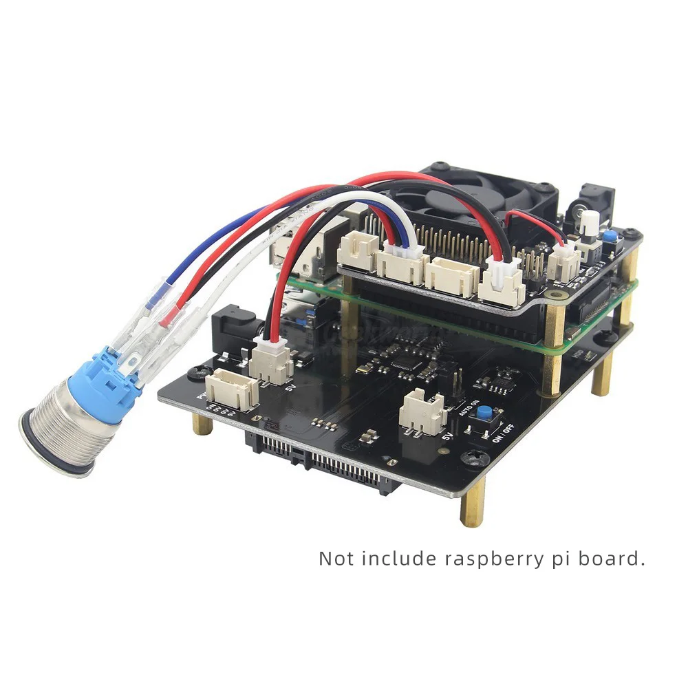 Raspberry Pi X820 2," SATA плата для хранения+ X735 плата управления питанием+ блок питания+ металлический чехол для Raspberry Pi 3B+/3B/ROCK64