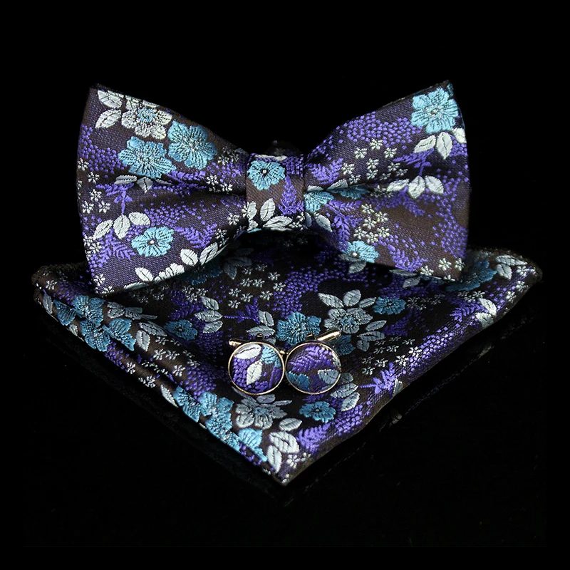 KAMBERFT роскошный цветочный галстук-бабочка для мужчин красный Свадебный шелковый