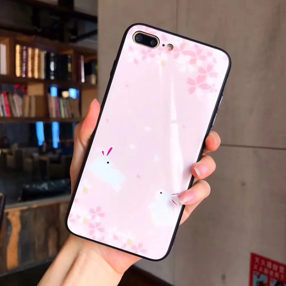 ZMASI фиолетовый-ray Цветочные Стекло Чехлы для iPhone X XR XS Max случае принципиально 7 6S 6 8