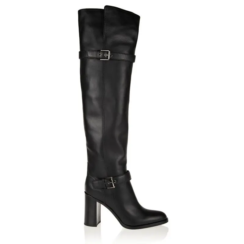Женские мотоциклетные сапоги ручной работы до колена из коровьей кожи|womens knee high
