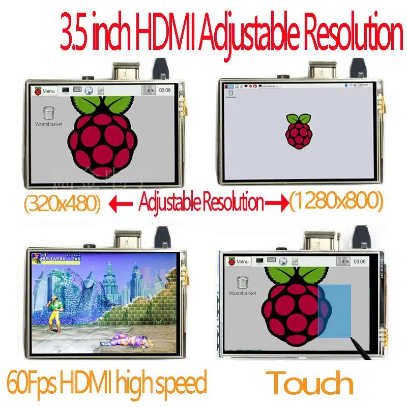 3 5 дюймов HDMI LCD TFT сенсоный экран дисплей для Raspberry pi 2 и Модель B 480*320 до