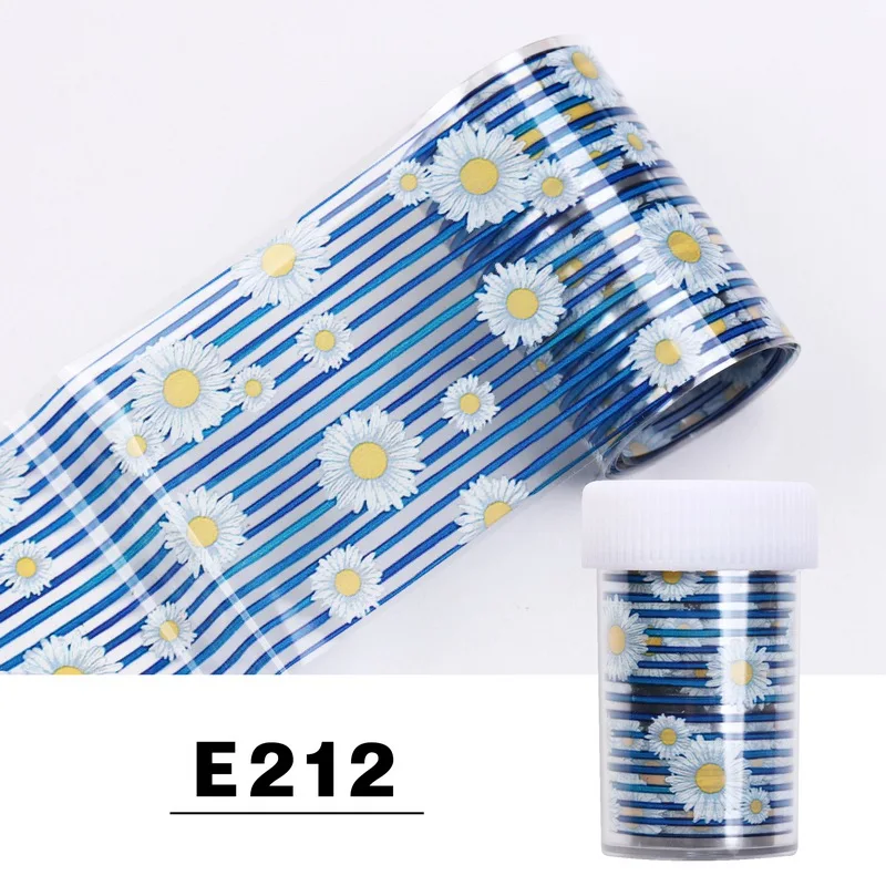 E212 Безessical 1 шт. 100*4 см модные наклейки для нейл-арта фольга переводные наклейки для ногтей дизайн цветочные украшения голографические наклейки для ногтей Обертывания инструмент - Цвет: E212