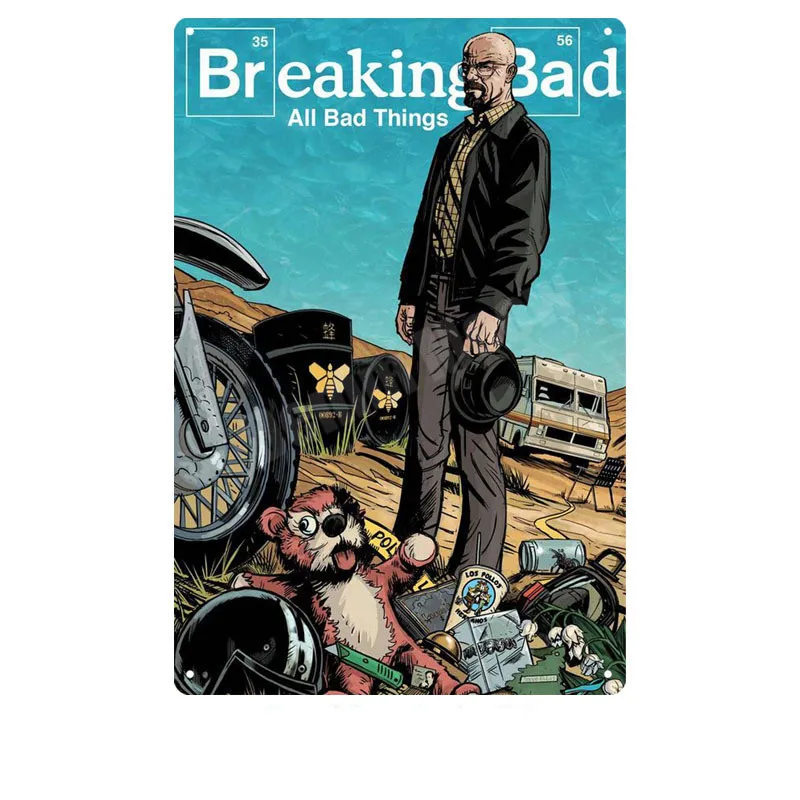 L Винтажная металлическая Жестяная Табличка с надписью «Breaking Bad» для паба, бара, казино, клуба, декоративная тарелка, рисунок Гейзенберга, настенные художественные наклейки для фильмов, N279 - Цвет: L