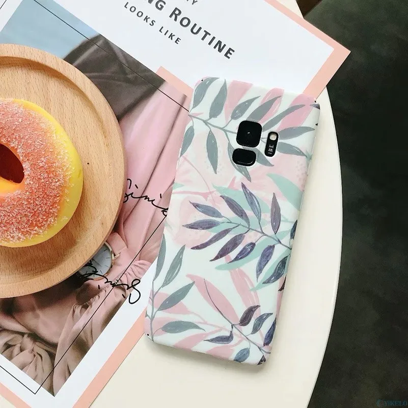 leaves A Мраморный чехол для телефона samsung Galaxy S7 Edge S8 S9 S10 Plus e Note 8 9 Note9 S10e S9+ жесткий чехол с рисунком - Цвет: leaves A
