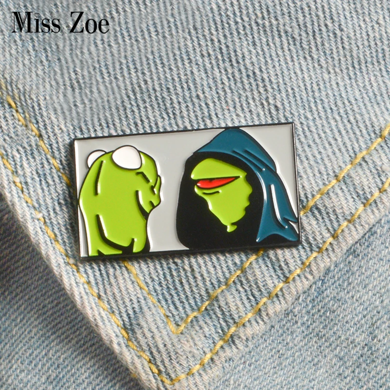 Эмалированная булавка Kermit лягушка брошь с дизайном для сумки одежды значок на