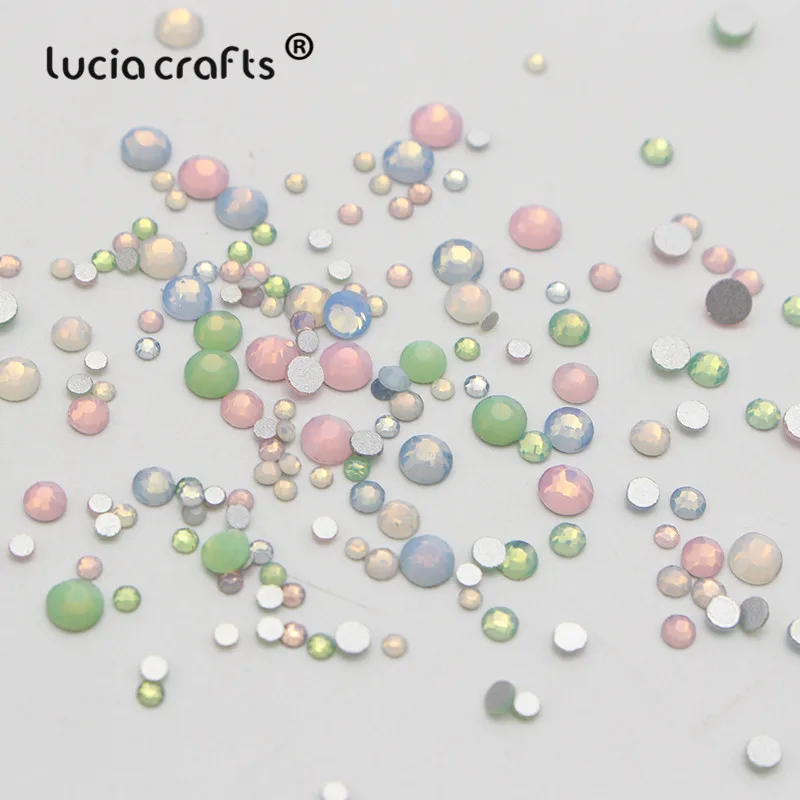 Lucia crafts Mix Opal разный цвет ss3/sss6/ss8/ss10/ss12/Плоская задняя крышка стекло с кристаллами