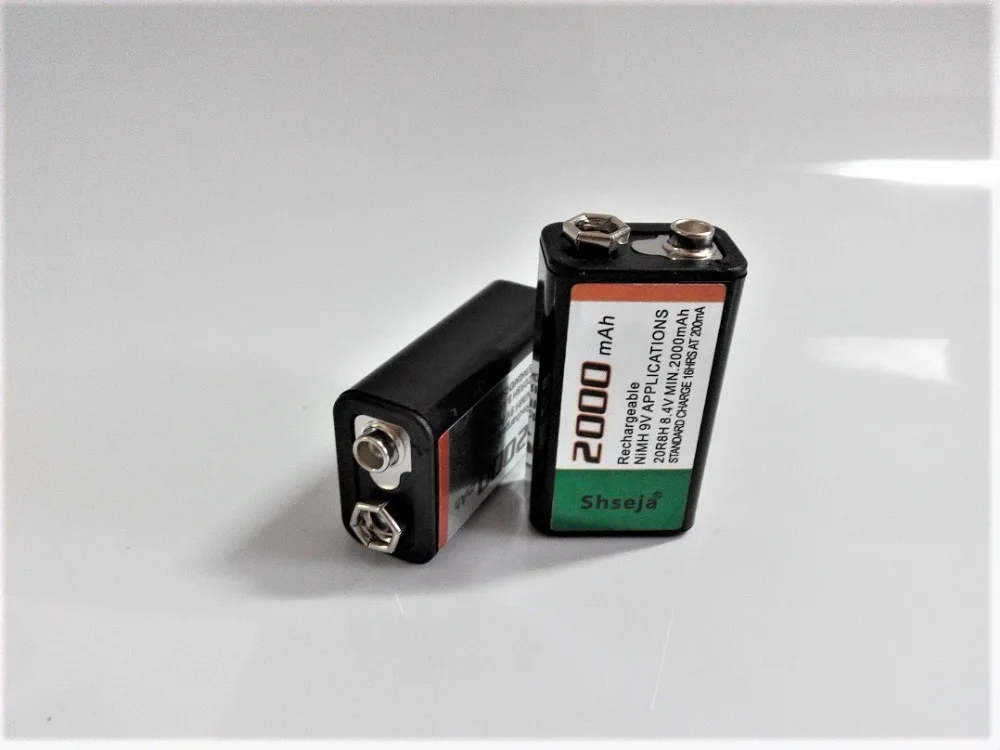 2 шт. перезаряжаемые батарейки 2000 мАч 9 В никель металлогидридная батарейка + AA AAA в