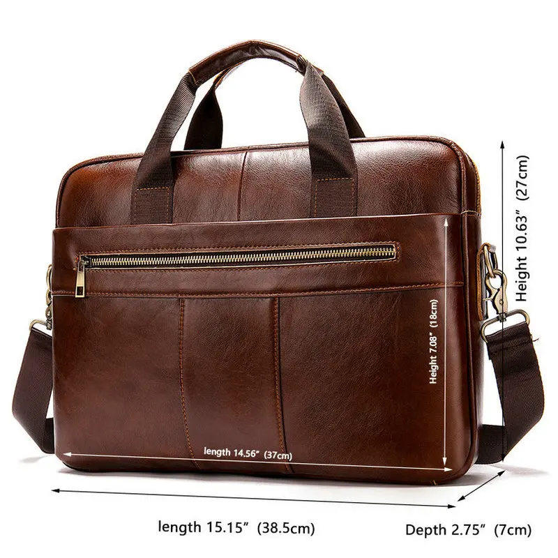 Портфель мужской из натуральной кожи для ноутбука в деловом стиле | Багаж и сумки