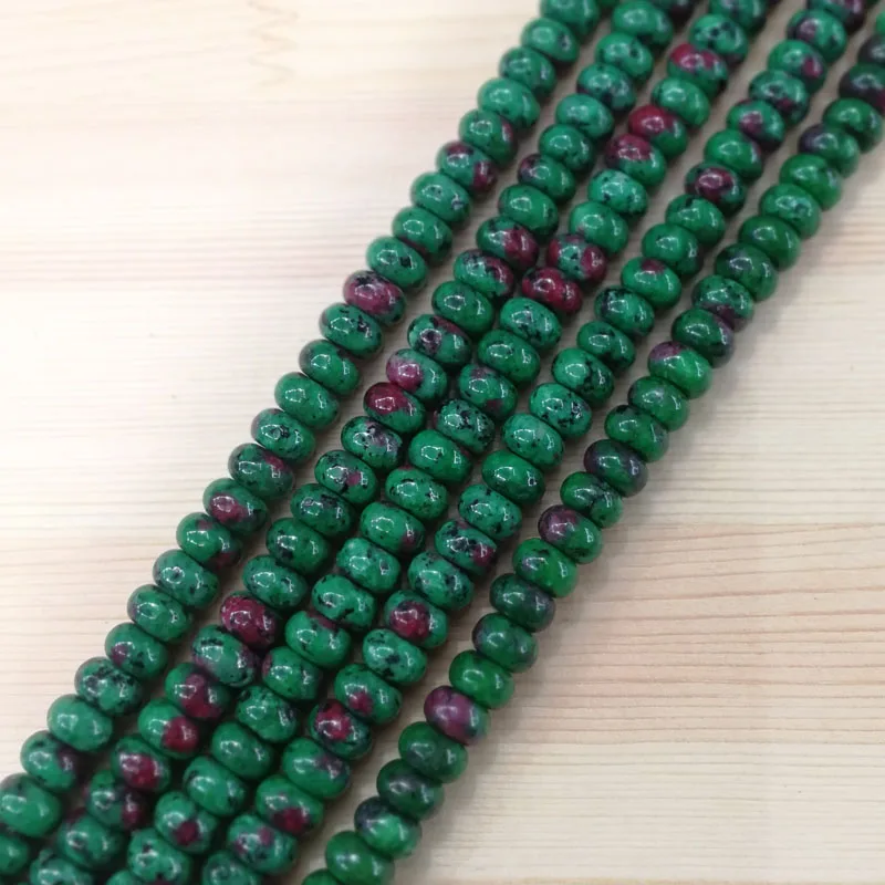 

Fashion charms 5x8mm abacus beads natural epidote Stone good quality For jewelry making 75pcs/lot wholesale free shipping