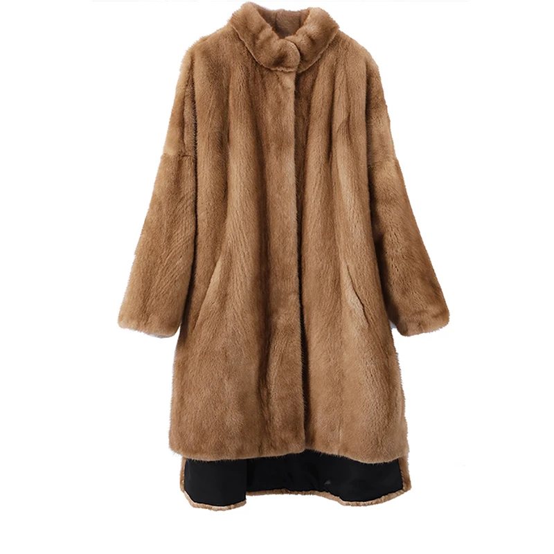Зимняя женская куртка Ftangaiur импортное бархатное пальто из меха норки с