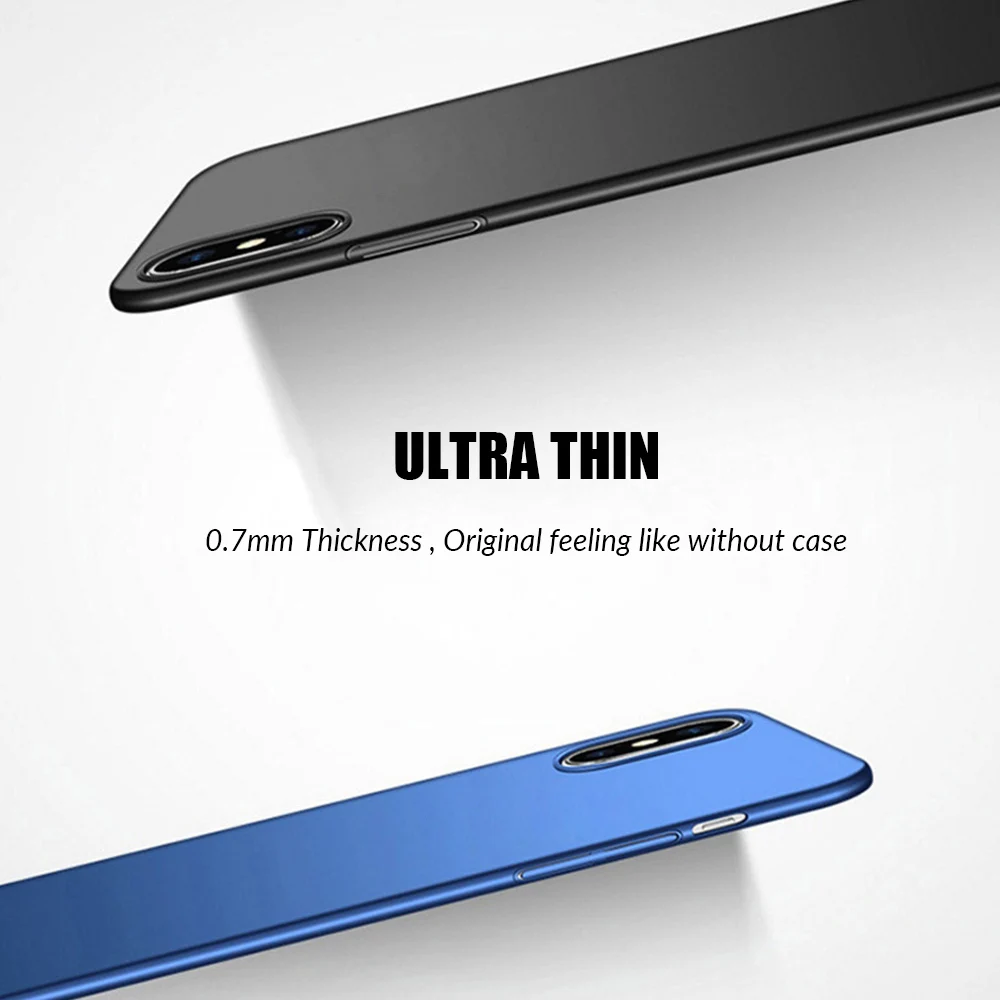 Ультратонкий чехол для iPhone X XS 11 Pro Max XR тонкий матовый 360 полный ПК жесткие чехлы |
